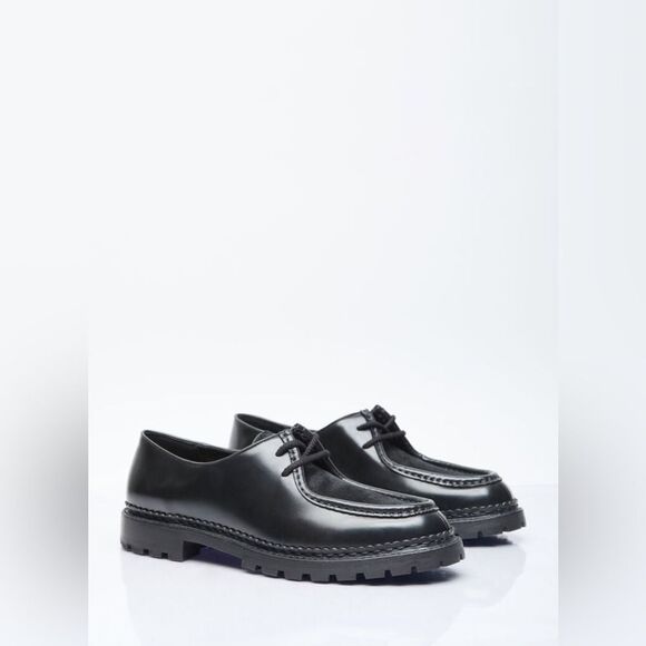 NWT YSL Yves Saint Laurent Black Leather Pony hair Loafers Size EU45 main image 12